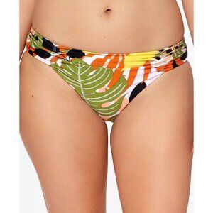 Bar III Womens Medium Floral Tropical-Print Ruched Swim Bikini Bottoms $44 1525